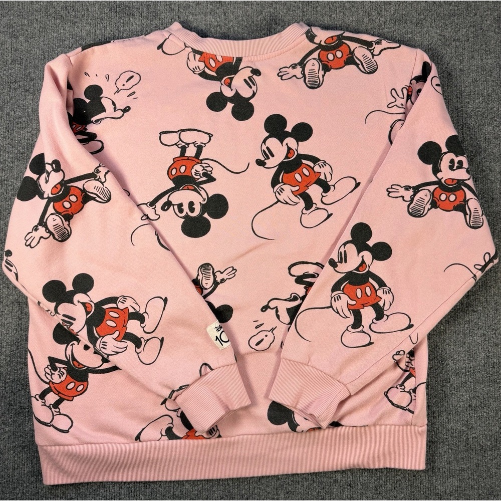 Disney 100 Mickey Mouse All Over Print Pink Crewneck Sweatshirt Women's XL - Picture 8 of 8